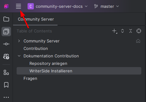 Open Main-Menu